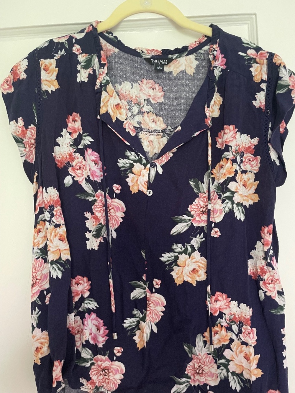 Floral cap sleeve top
